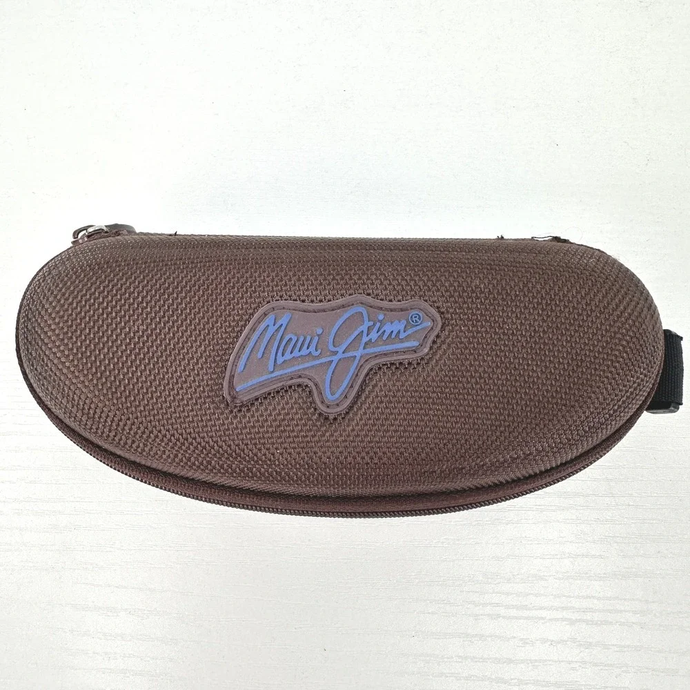 Maui Jim Brown Clamshell Zip Sunglasses Eyeglass Travel Case ProtectiveCase